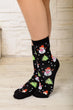 Women Black Patterned Socks