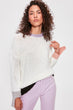 Ecru Asymmetrical Color Block Sweater Pullover