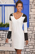 Women V-Neck Blocky Dress