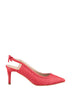 Red Textured Women Heels Shoes