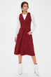 Burgundy Gilet With Pockets Dress