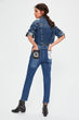 Blue Back Pocket Detailed High Bel Mom Jeans