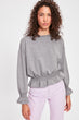 Gray Detailed Knitted Sweatshirt