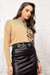 Women Black Half Turtleneck Blocky Sweater