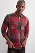 Male Plaid Double Pocket Lumberjack Slim Fit Shirt