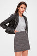 Gray Textured Knit Skirt