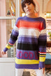 Women With Color Block Soft Textured Sweater Sweater