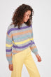 Gray Striped Knitwear Sweater