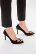 Black Suede Women 'S High-Heeled Shoes