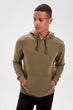 Khaki Men 'S Hooded Long Sleeve Kangaroo Pocket New Sweatshirt
