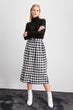 Button Detail Plaid Skirt