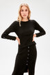 Black Buttoned Sleeves Knitwear Sweater