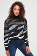 Black Animal Print Turtleneck