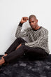 Men Long Sleeve Cycling Neck Knitted Pullover