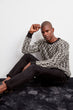 Men Long Sleeve Cycling Neck Knitted Pullover