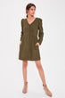 Khaki Button Detail Dress