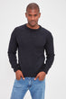 Navy Blue Men 'S Pattern Bike Collar Knitwear Sweater New