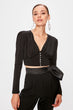 Black Accessory Detailed Blouse