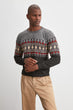 Male Ethnic Paneled Bike Collar Sweater