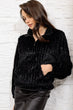 Women Black Sequined Plush Sweatshirt