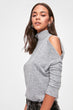 Shoulder Low-Cut Right Collar Knitted Blouse