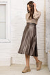 Women Anthracite Faux Leather Shiny Skirt