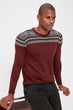 Men Panelled Bike Collar Sweater Sweater