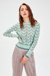 Mint Chevron Silvery Sweater Sweater