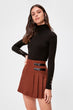 Buckle detail pleated Skirt