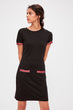 Black Pocket Detail Knit Dress