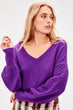 Trendyol Women Sweater With Balloon Sleeve Purple Chain Saw Knitwear TWOAW20YP0001