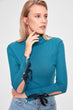 Handles Gusset Detailed Ribbed Knitted Blouse