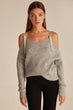 Off Shoulder Knitted Jumper With Tie Detail Woman Grey