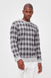 Male Bike Collar Long Sleeve Plaid Knitted Sweater New