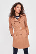 Camel Hooded Arched Trench