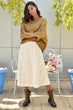 Female Ecru Self-Textured Sweater Skirt