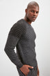 Male Bicycle Lapel Paneled Raglan Sleeve Knitwear Sweater New