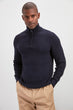 Male Half Turtleneck Zipper Textured Sweater New