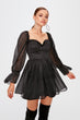 Black Ruffle Detail Dress