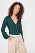 Petrol Crop Top Blouse