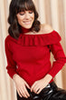 Female Single Shoulder Flounces Knitwear Sweater