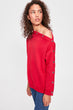 Fuchsia Boat Neckline Knitted Sweatshirt