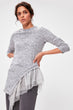 Gray Tulle Detailed Knitted Blouse