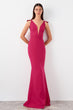 Collar Low-Cut Evening Dress