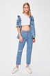 Cubic Zirconia High Bel Mom Jeans