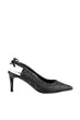 Black Textured Women Heels Shoes