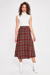 Burgundy Plaid Skirt