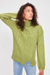 Green Asymmetric Çrgülü Knitwear Sweater