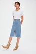 Blue Slit Denim Skirt