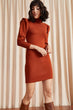 Women Turtleneck Princess Sleeve Sweater Dress